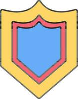 Colorful shield icon in flat style. vector