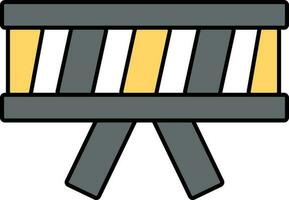 Traffic barrier icon in yellow and gray color. vector