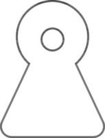 Thin line icon of keyhole. vector