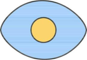 Security Eye icon in blue and yellow color. vector
