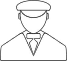 Pictogram of security guard wearing uniform. vector