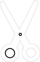 Stroke style of scissor icon in flat style. vector