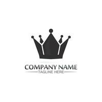 logotipo de la corona logotipo del rey logotipo de la reina, princesa, plantilla vector icono ilustración diseño imperial, real y exitoso logotipo empresarial