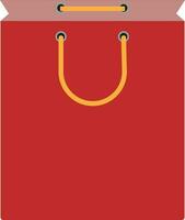 Flat illustration of red paper bag. vector