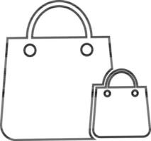 Icon of shopping bags in flat style. vector