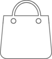 Stroke llustration of shopping bag. vector