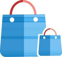 Icon of shopping bags in blue and red color. vector