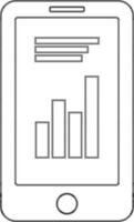Illustration of smartphone with bar chart. vector