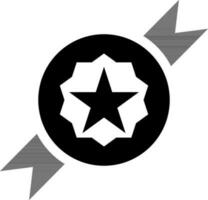 Flat style badge Icon in black color. vector