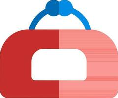 Isolated flat style clutch icon in red and blue color. vector