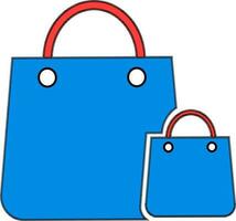 Illustration of shopping bags in blue color. vector