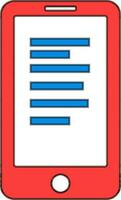 Icon of online shopping by smartphone in flat style. vector