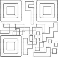Qr code made by black line art. vector