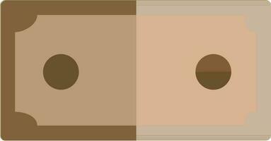 isolated money in brown color. vector