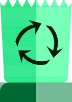 Flat style recycle in green and black color. vector