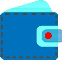 Blue wallet in flat style. vector
