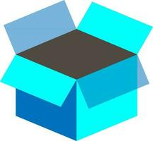 Opened box in blue and grey color. vector