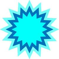 Flat style sticker in blue color. vector