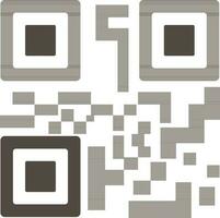 Grey qr code in flat style. vector