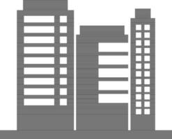 Building in black and white color. vector