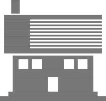 Building in black and white color. vector