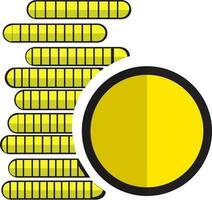 Stack of yellow coins. vector
