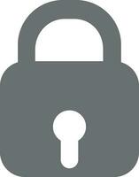 Grey illustration of lock icon. vector