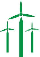 Vector green windmill sign or symbol.