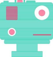 Retro style video camera in flat style. vector