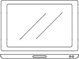 Line art screen laptop icon. vector