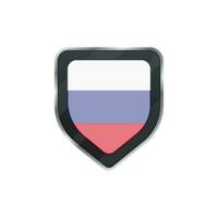 Shield made by Russia flag. vector