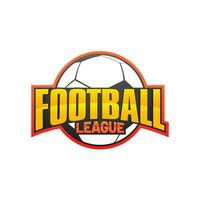 Yellow and orange text Football League on ball. vector