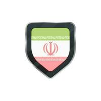 Grey shield of Iran flag with symbol. vector
