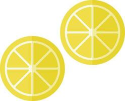 Lemon slice in yellow color, spa facial concept. vector