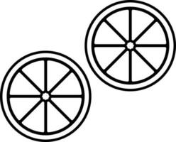 Line art icon of lemon slice, spa facial concept. vector