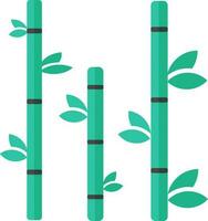 Green and gray color icon of bamboo in flat style. vector