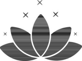 Flat icon of lotus flower, spa or yoga symbol. vector