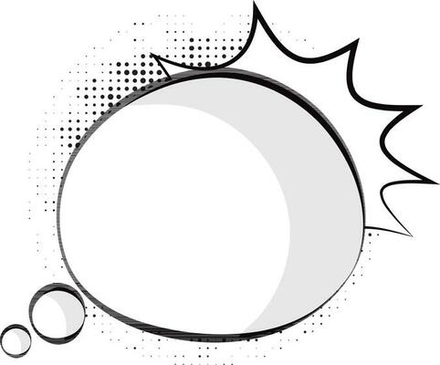 Pop art style blank comic speech bubble.