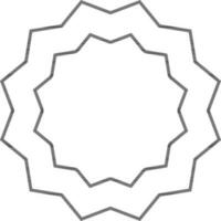 Line art icon of blank sticker in flat style. vector