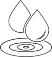 Line art icon of drops in flat style. vector