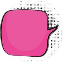 Empty comic speech bubble in pink color. vector
