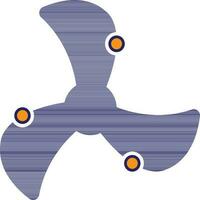 Blue color of three spinner set for air concept. vector