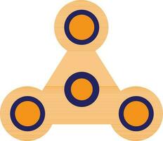 Orange color of spinner icon in illustration. vector
