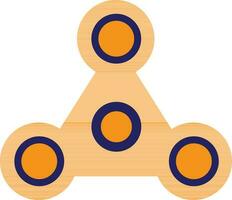 Orange color of spinner icon in illustration. vector