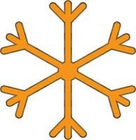 Orange color of snowflake in spinner concept with out line. vector