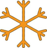 Orange color of snowflake in spinner concept with out line. vector