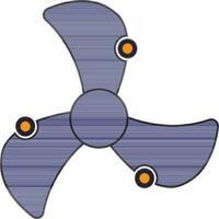 Blue color with stroke of three spinner set for air concept. vector