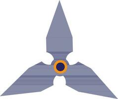 Three pointed arms in spinner toy in blue color. vector