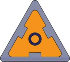Trangular shape of spinner toy with orange and blue color. vector