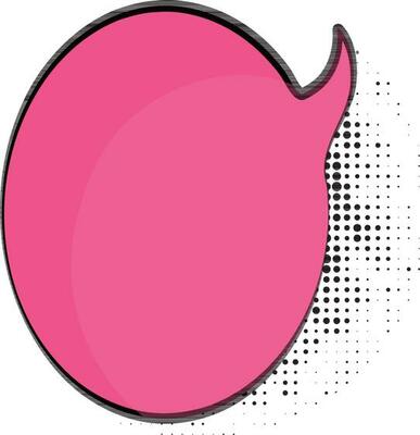 Pink color blank speech bubble.